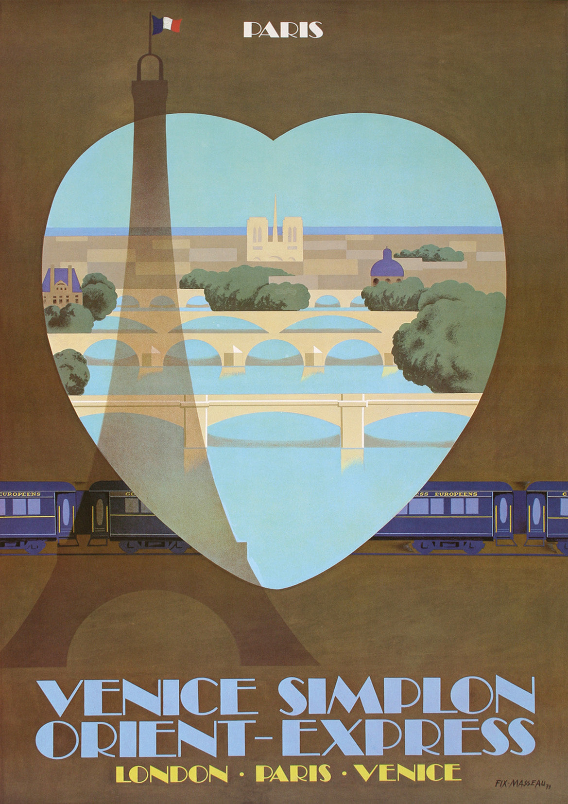AFFICHE ORIENT EXPRESS: Venice Simplon Train Station Print