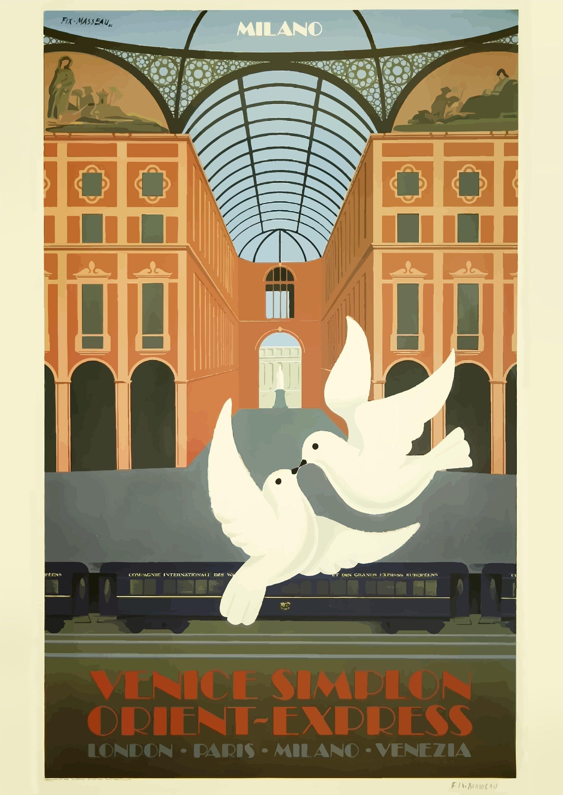 ORIENT EXPRESS POSTER: Venice Simplon Train Station Print - Pimlico Prints
