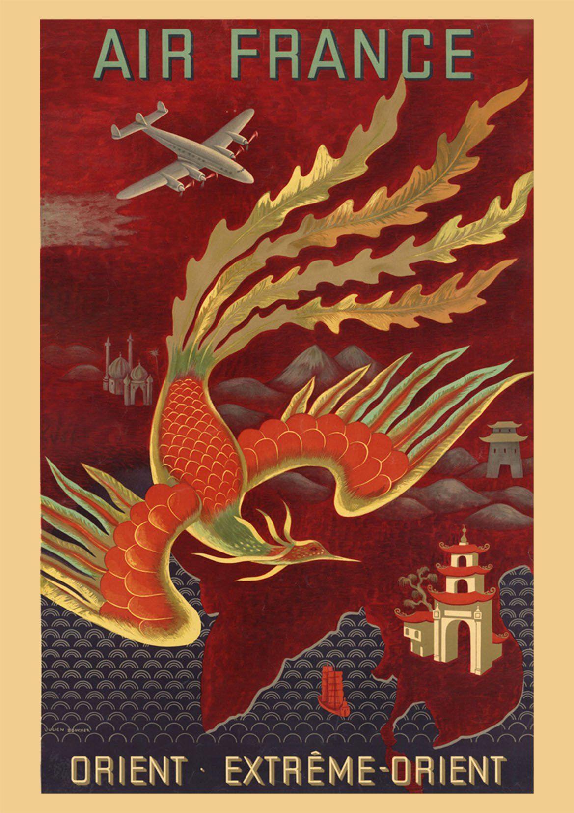 FAR EAST POSTER: Vintage Travel Advert Dragon Art Print - Pimlico Prints