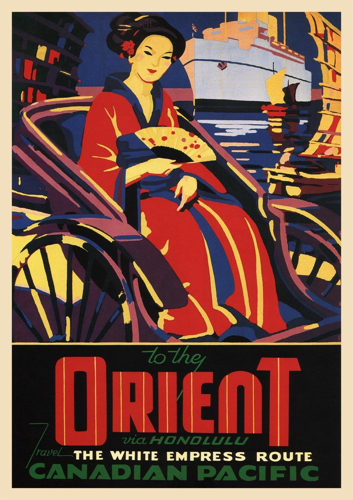 TOUR THE ORIENT: Geisha Travel Poster Print - The Print Arcade