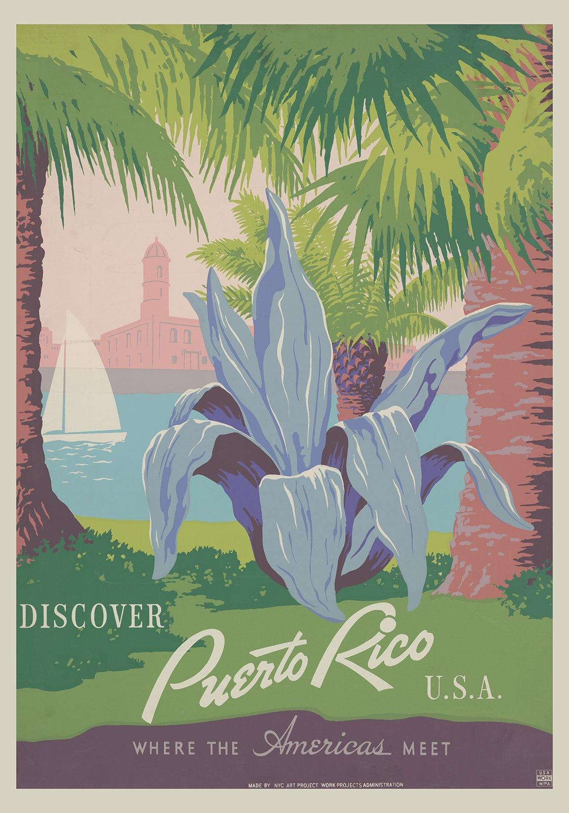 PUERTO RICO POSTER: Vintage WPA Travel Print - Pimlico Prints