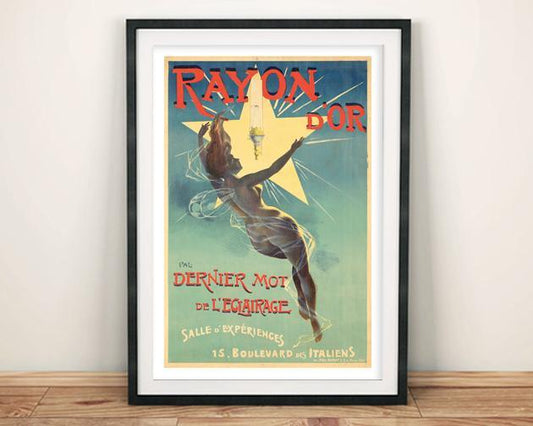 RAYON D'OR POSTER: Vintage French Lightbulb Advert Print - Pimlico Prints