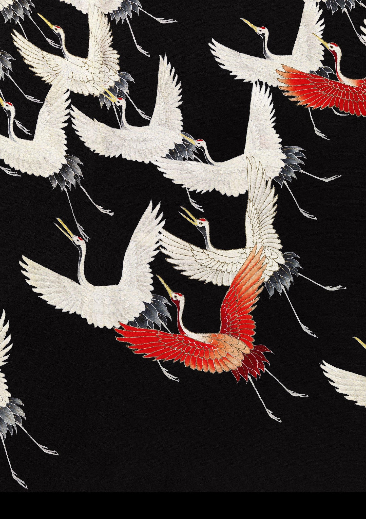 CRANES ART PRINT: Vintage Red and White Birds Illustration - Pimlico Prints