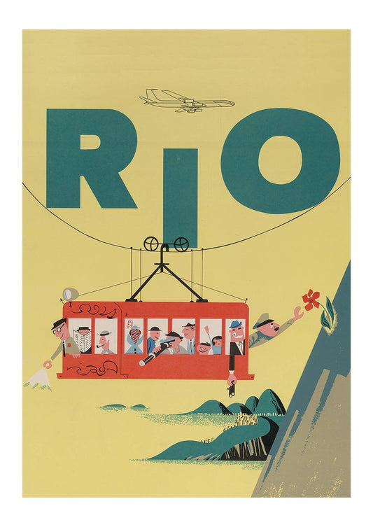 RIO TRAVEL POSTER: Vintage Brazil Airline Advert Print - Pimlico Prints