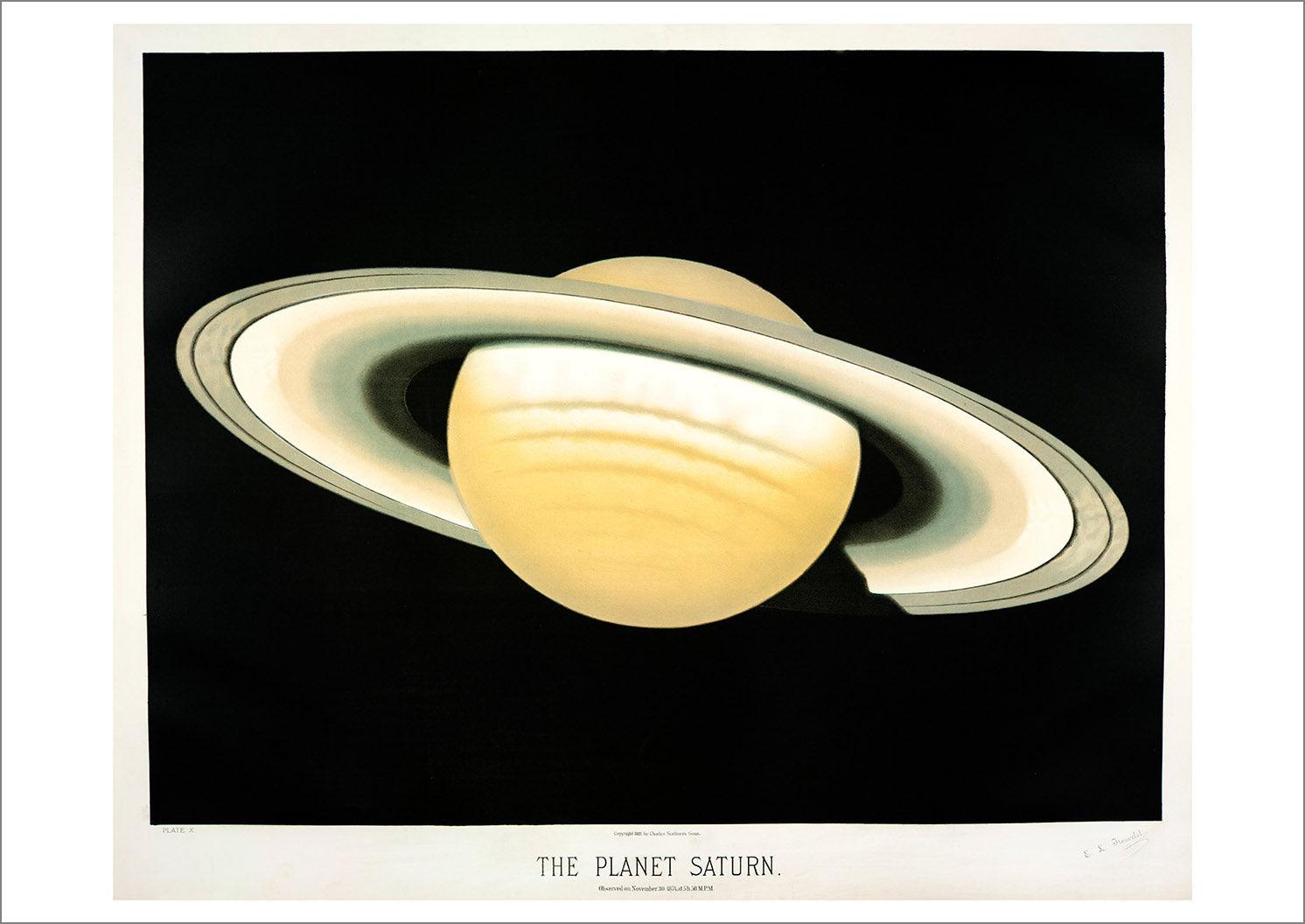 SATURN ART PRINT: Vintage Planet Illustration - Pimlico Prints