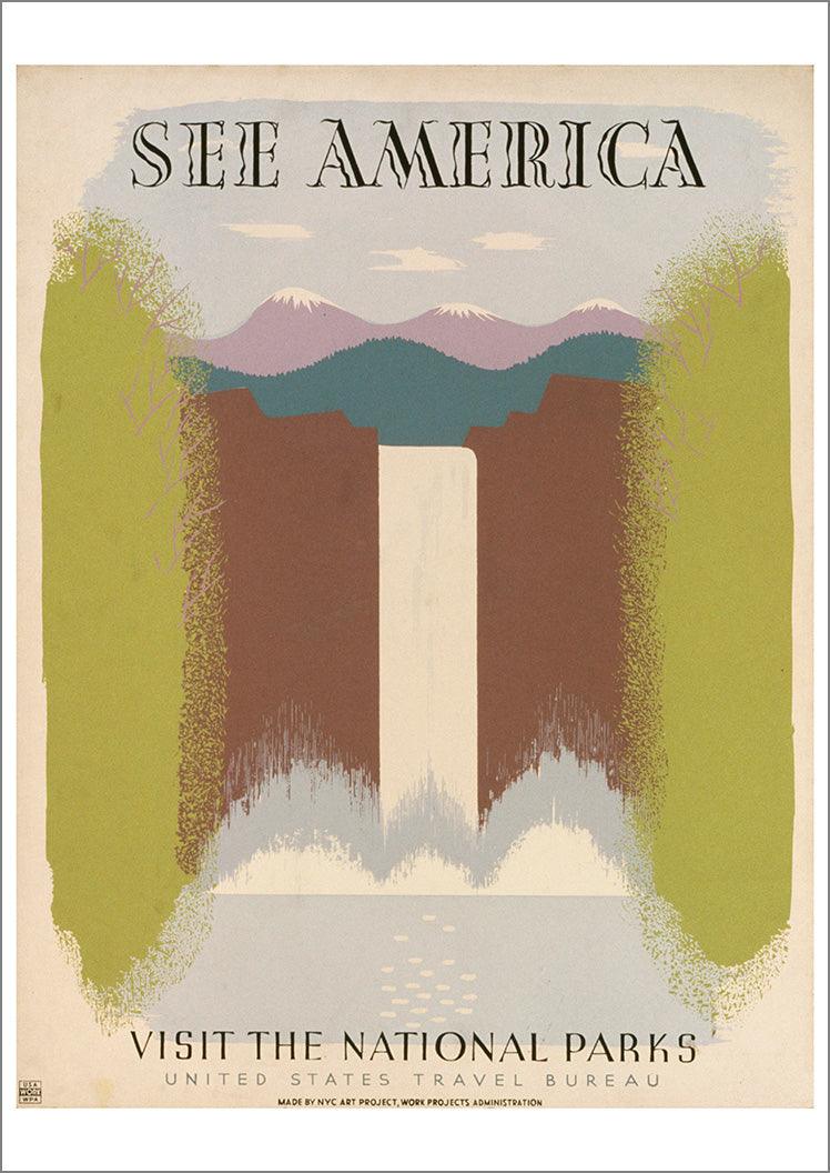 SEE AMERICA POSTER: Vintage National Parks Travel Advert - Pimlico Prints