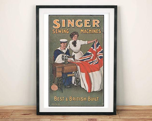 SINGER POSTER: Vintage Sewing Machine Advert - Pimlico Prints