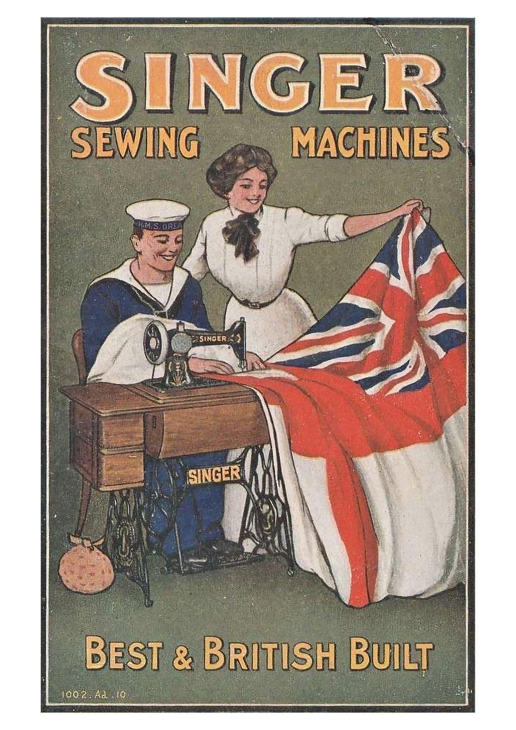 SINGER POSTER: Vintage Sewing Machine Advert - Pimlico Prints