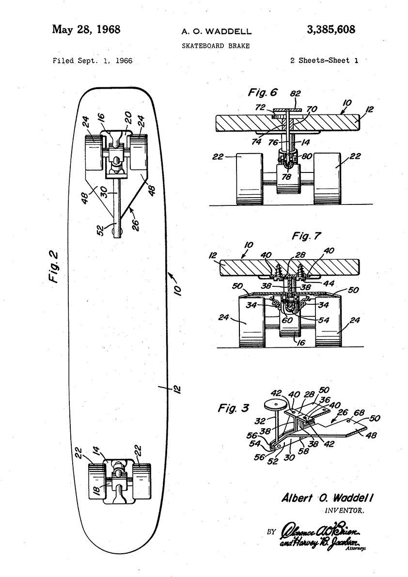 SKATEBOARD PRINTS: Patent Blueprint Artwork - Pimlico Prints