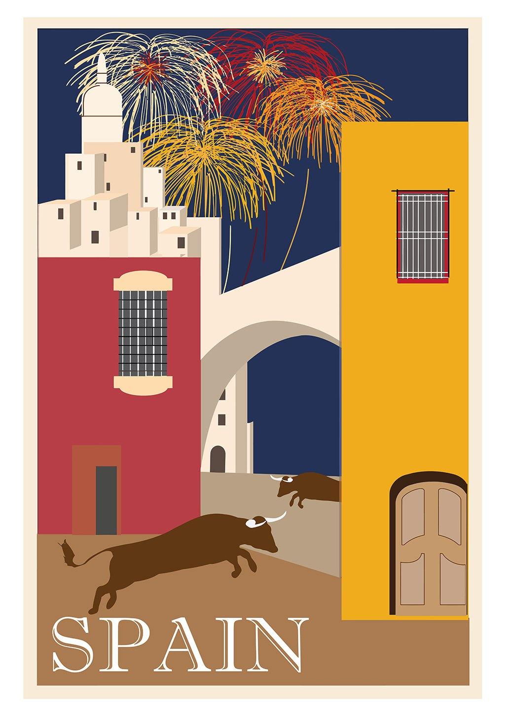 SPAIN TRAVEL POSTER: Spanish Illustration Print - Pimlico Prints