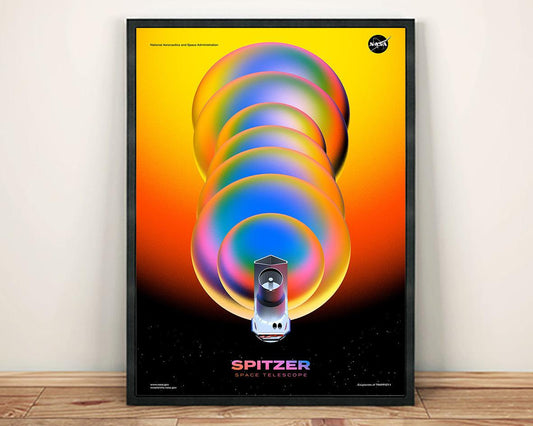 NASA TELESCOPE PRINT: Spitzer Space Observatory Art Poster - Pimlico Prints
