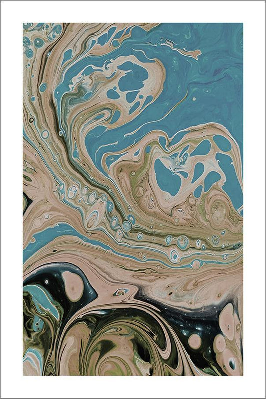 BLUE SWIRL PRINT: Abstract Pattern Photo Art - Pimlico Prints