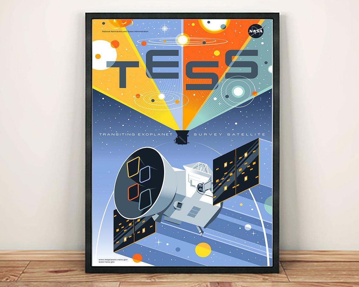NASA TELESCOPE PRINT: TESS Space Observatory Art Poster - Pimlico Prints