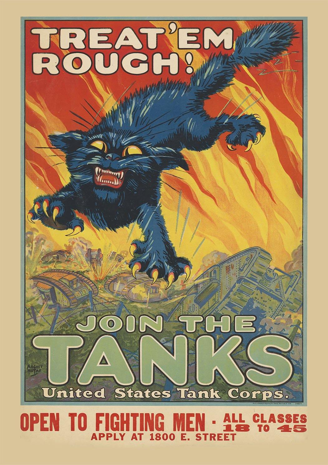 TANK POSTER: Join the Tanks American Army Recruitment Advert - Pimlico Prints