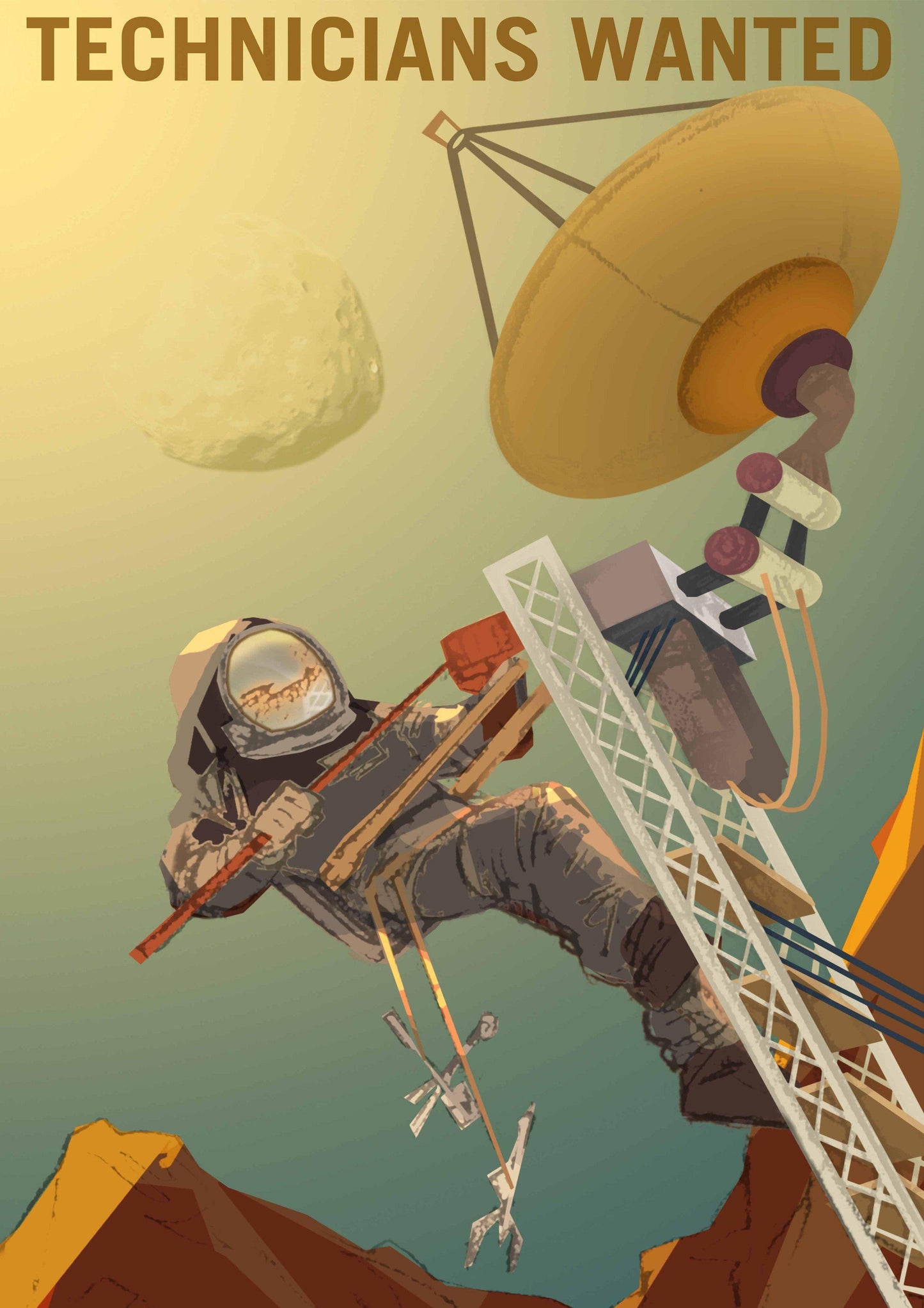 TECHNICIANS WANTED: NASA Space Art Poster - Pimlico Prints
