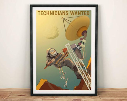 TECHNICIANS WANTED: NASA Space Art Poster - Pimlico Prints