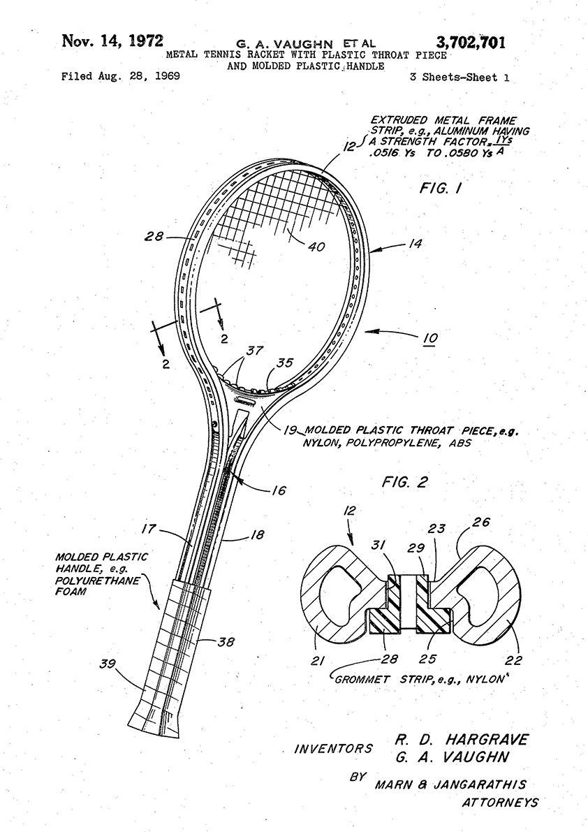 TENNIS RACKET PATENT PRINT: Sport Blueprint Artwork – Pimlico Prints