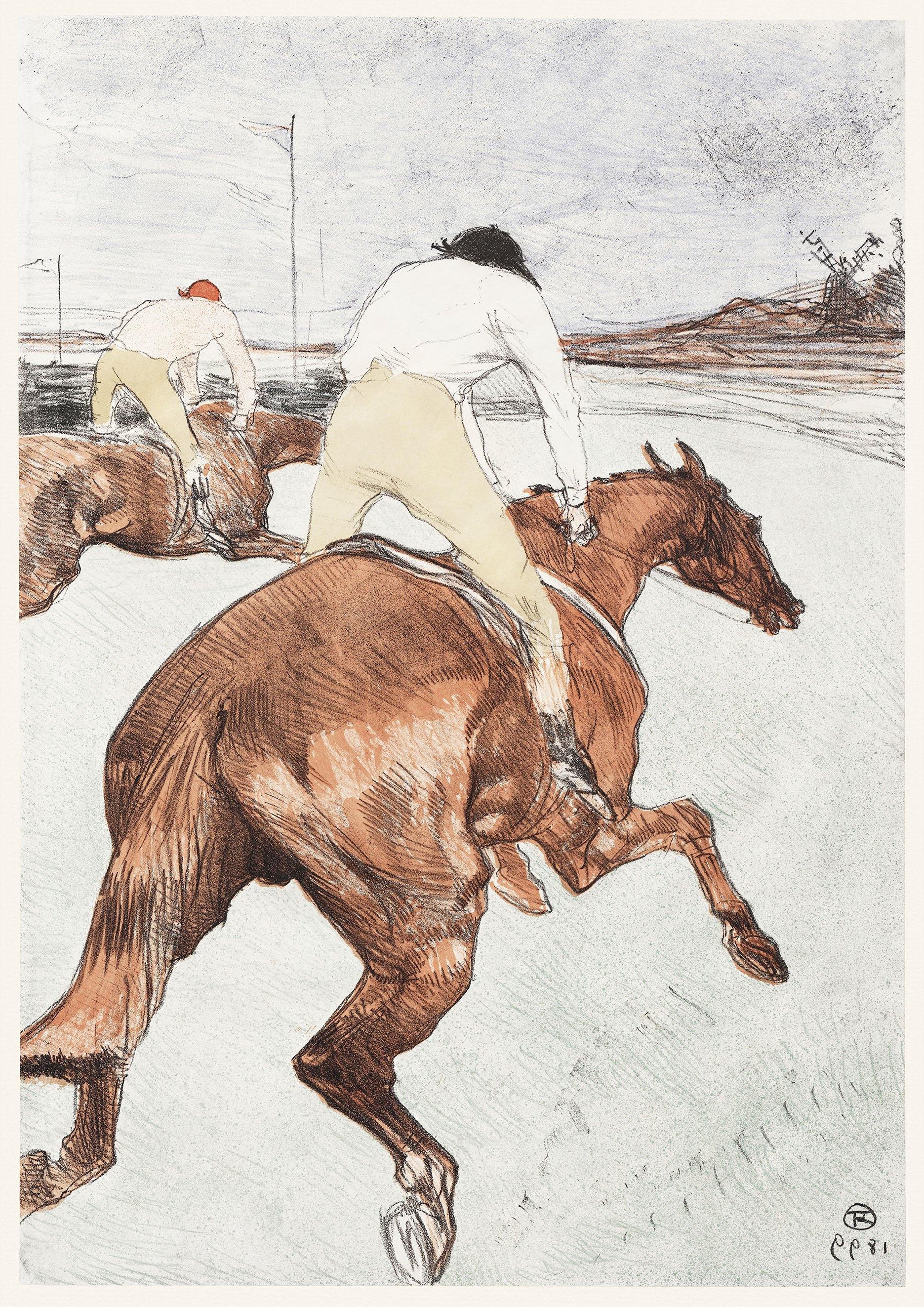 THE JOCKEY PRINT: Toulouse-Lautrec Horse Racing Art Print - Pimlico Prints