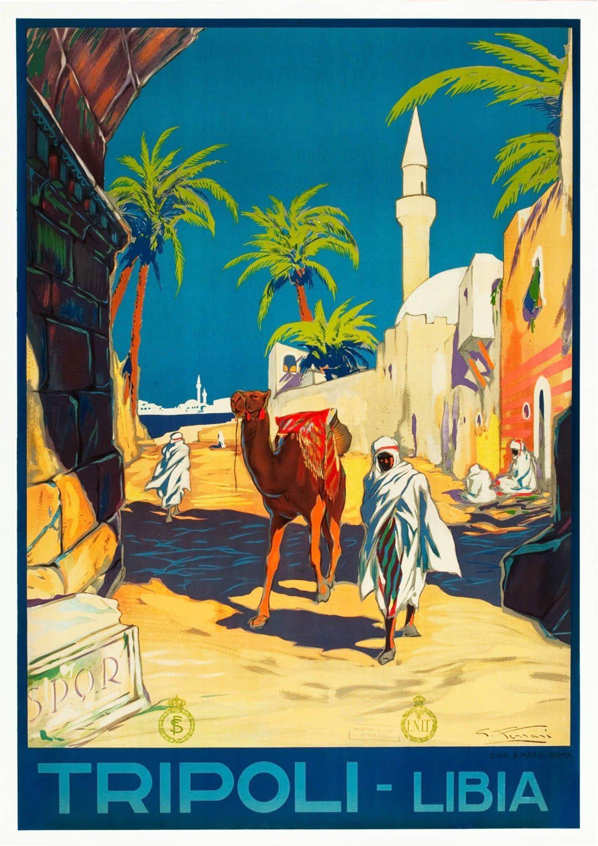 TRIPOLI TOURISM POSTER: Vintage Libya Travel Advert Art Print - Pimlico Prints