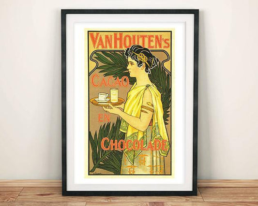 VAN HOUTEN'S POSTER: Vintage Cacao en Chocolade Art Print - Pimlico Prints