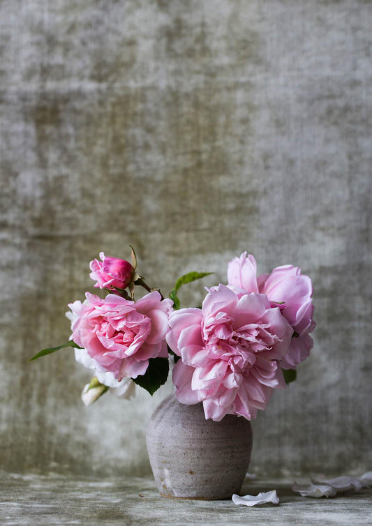 FLOWERS IN VASE PRINT: Pink Photo Art - Pimlico Prints