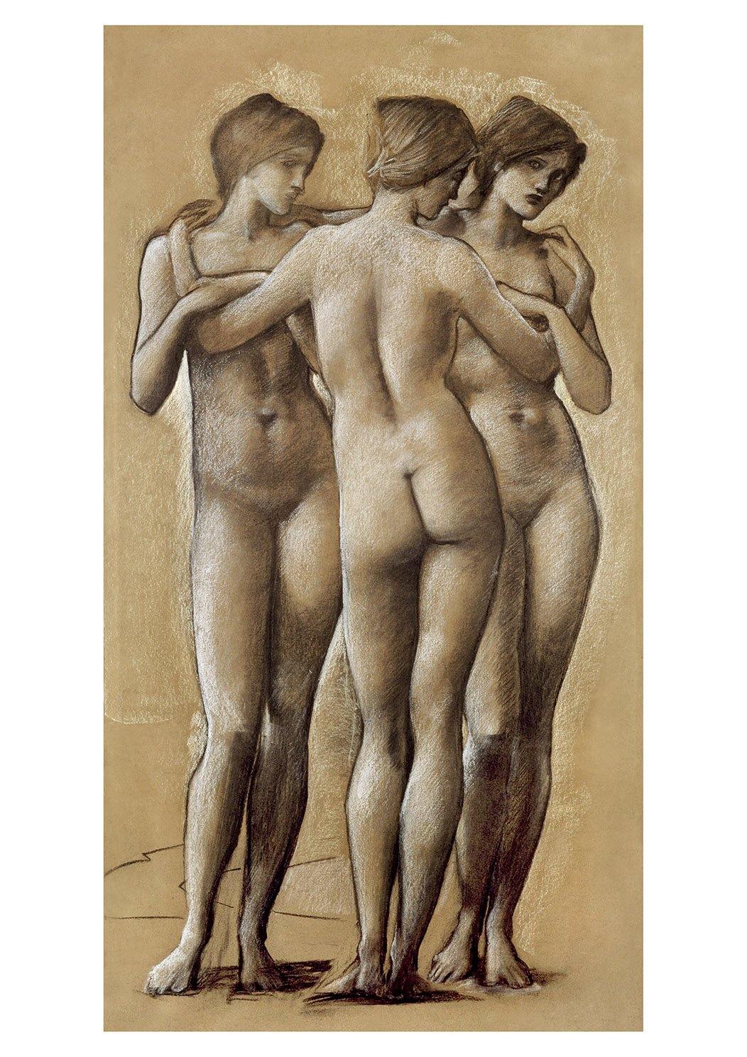 VENUS CONCORDIA PRINT: Study for the three Graces Illustration, by Edward Burne-Jones - Pimlico Prints