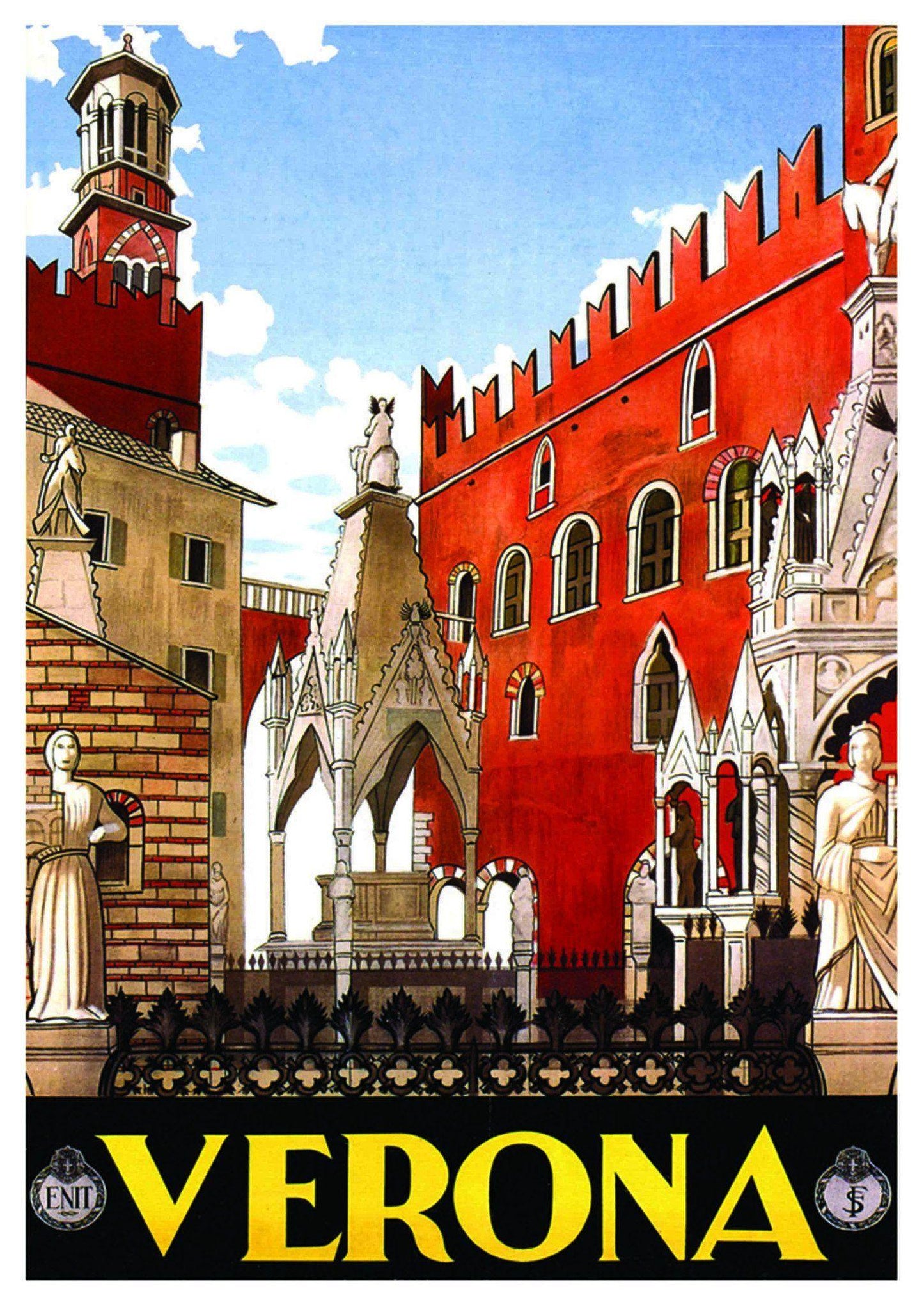 VERONA TRAVEL POSTER: Vintage Italian City Print - Pimlico Prints