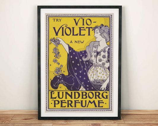 PERFUME POSTER: Vintage Lundborg Violet Art Print - Pimlico Prints