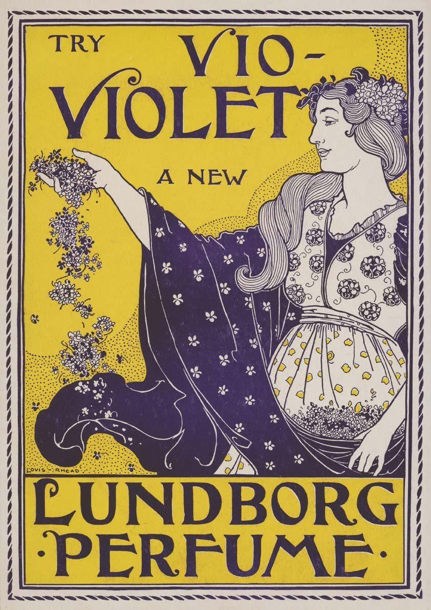 PERFUME POSTER: Vintage Lundborg Violet Art Print - Pimlico Prints