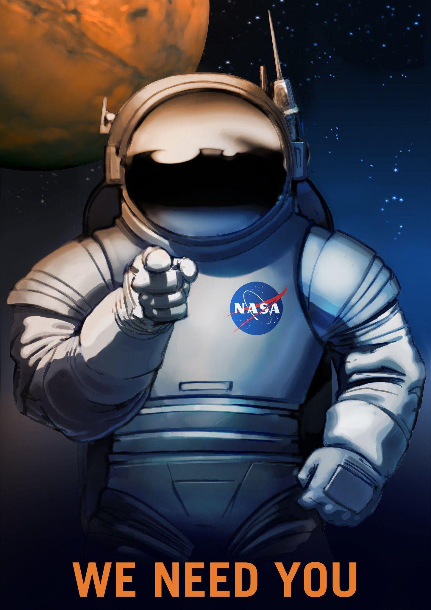 NASA RECRUITMENT POSTER: 'We Need You' Space Print - Pimlico Prints