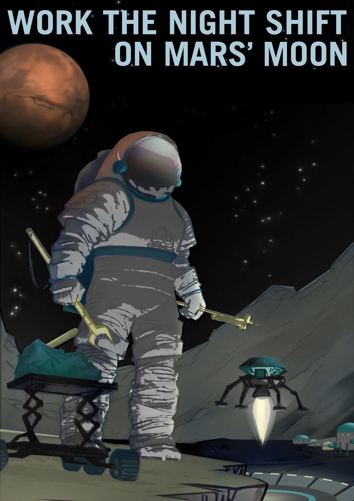 WORK THE NIGHT SHIFT: NASA Space Explorers Poster - Pimlico Prints