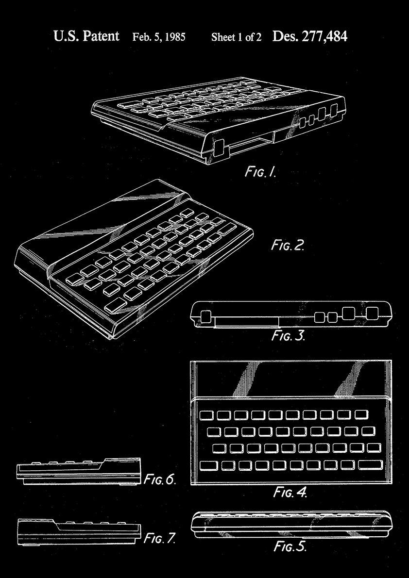 COMPUTER PATENT: Early Keyboard Design Print - Pimlico Prints