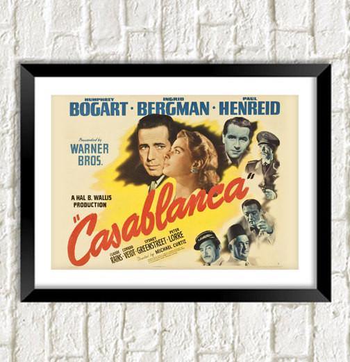 CASABLANCA MOVIE POSTER: Classic Bogart Film Art Reprint - Pimlico Prints
