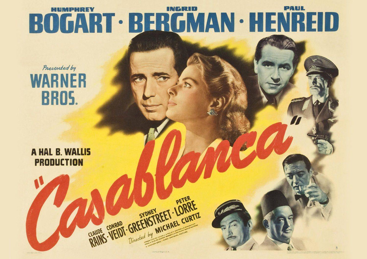 CASABLANCA MOVIE POSTER: Classic Bogart Film Art Reprint - Pimlico Prints