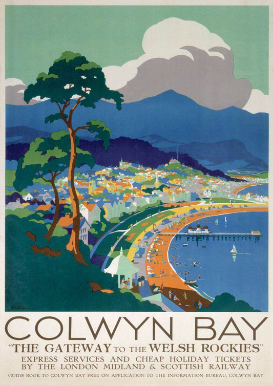 COLWYN BAY POSTER: Vintage Wales Beach Travel Advert - Pimlico Prints