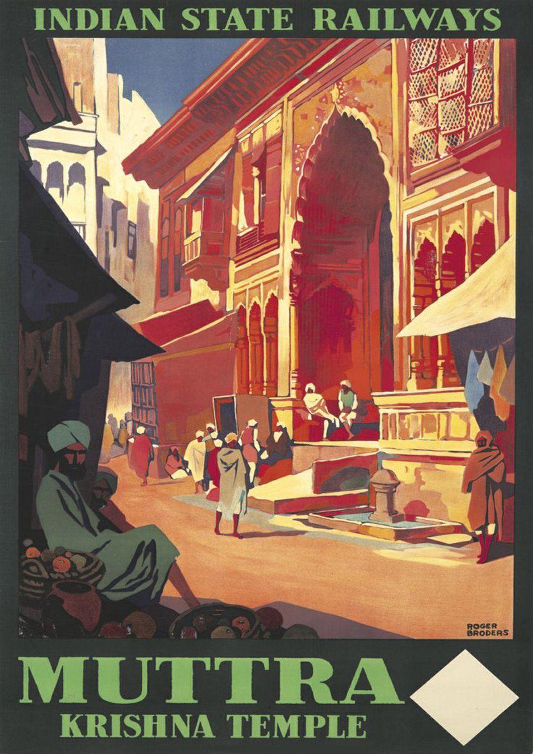 MATHURA INDIA POSTER: Vintage Muttra Tourism Advert - Pimlico Prints