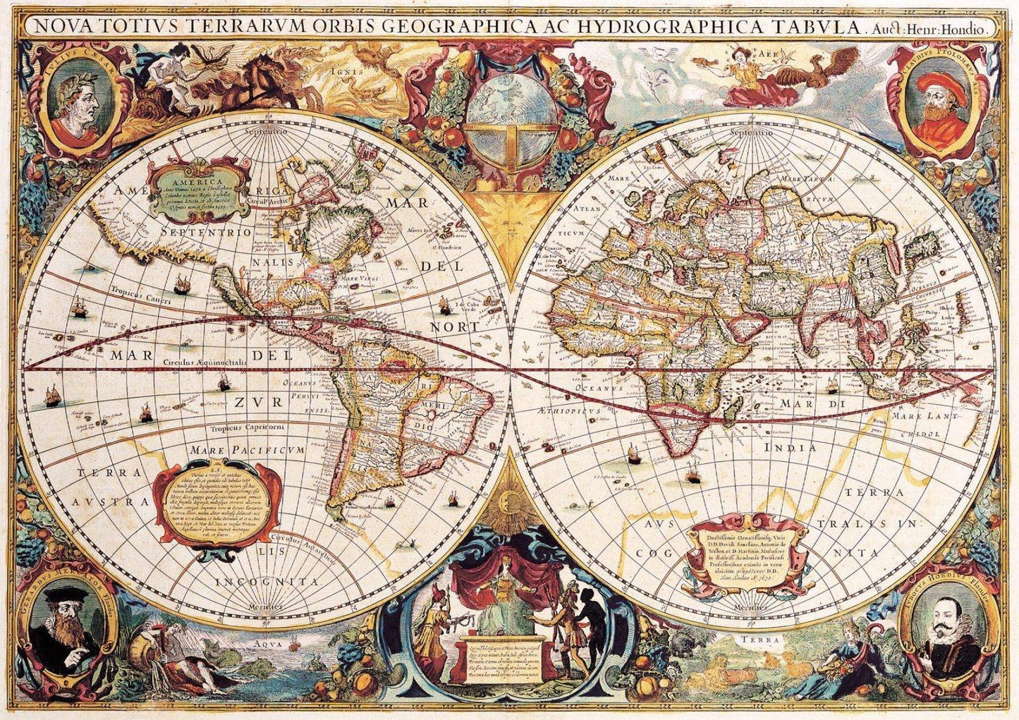 ROMAN MAP PRINT: World Cartography Art - Pimlico Prints