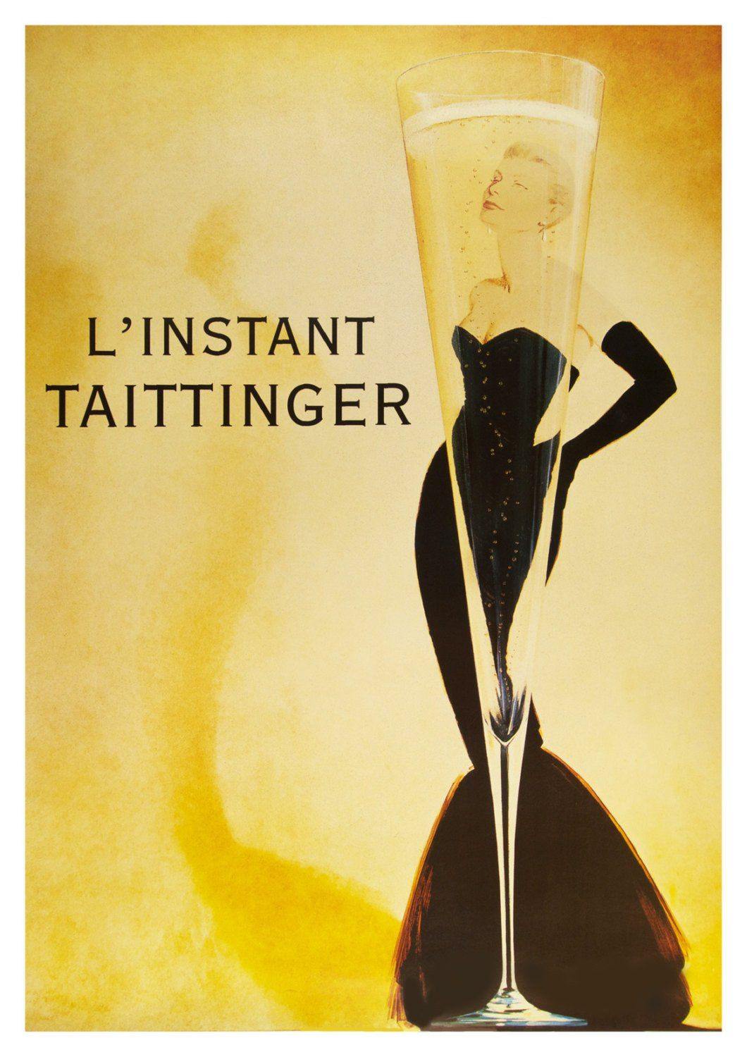 CHAMPAGNE POSTER: Grace Kelly L'Instant Taittinger Art Print - Pimlico Prints