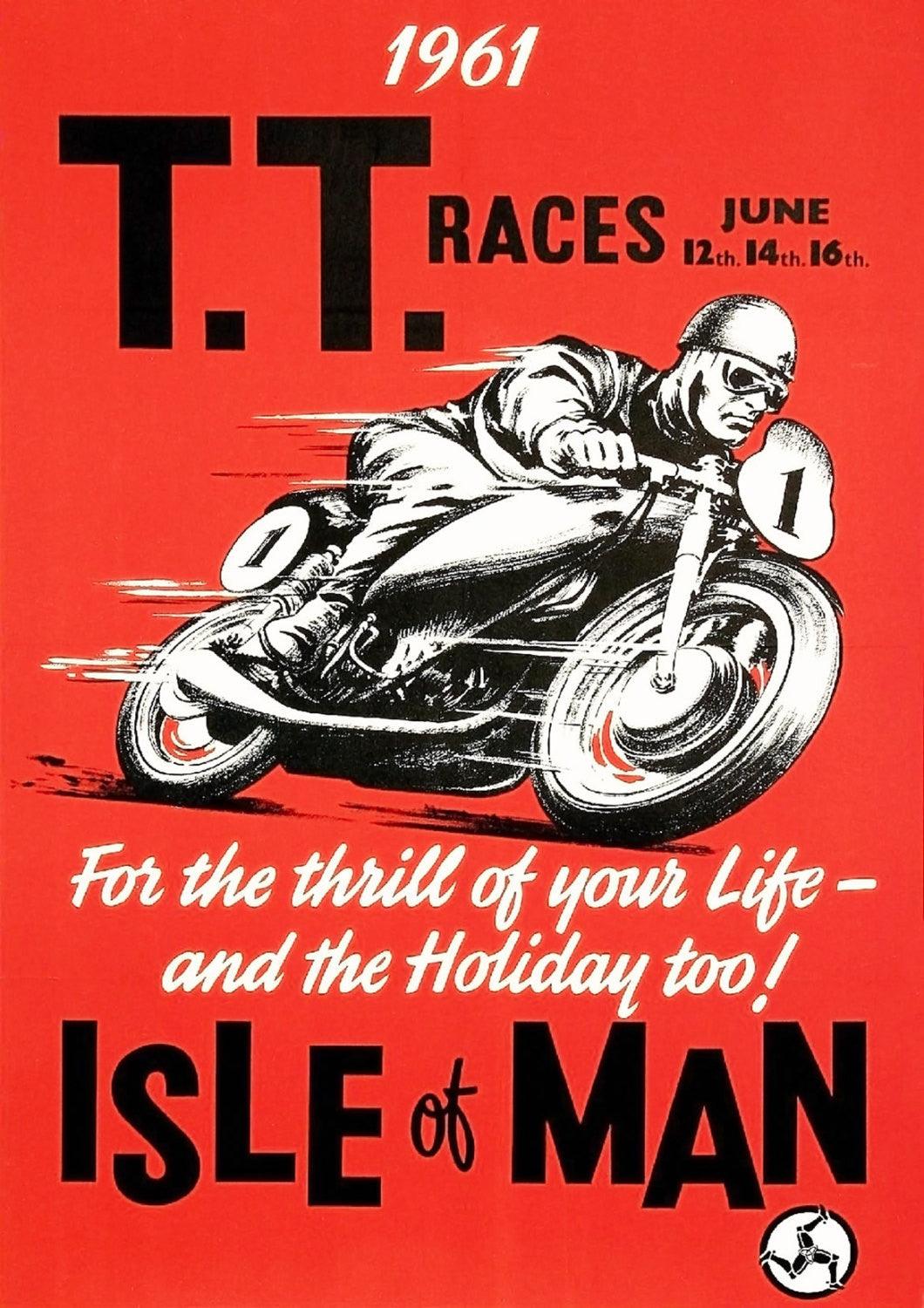 TT RACE POSTER: Vintage Isle of Mann Bike Race Advert - Pimlico Prints