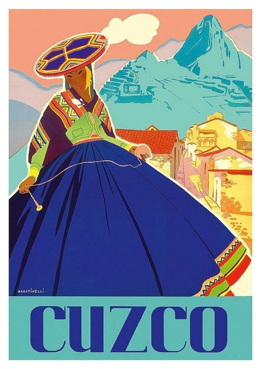 CUZCO TRAVEL POSTER: Vintage Peru Travel Advert - Pimlico Prints