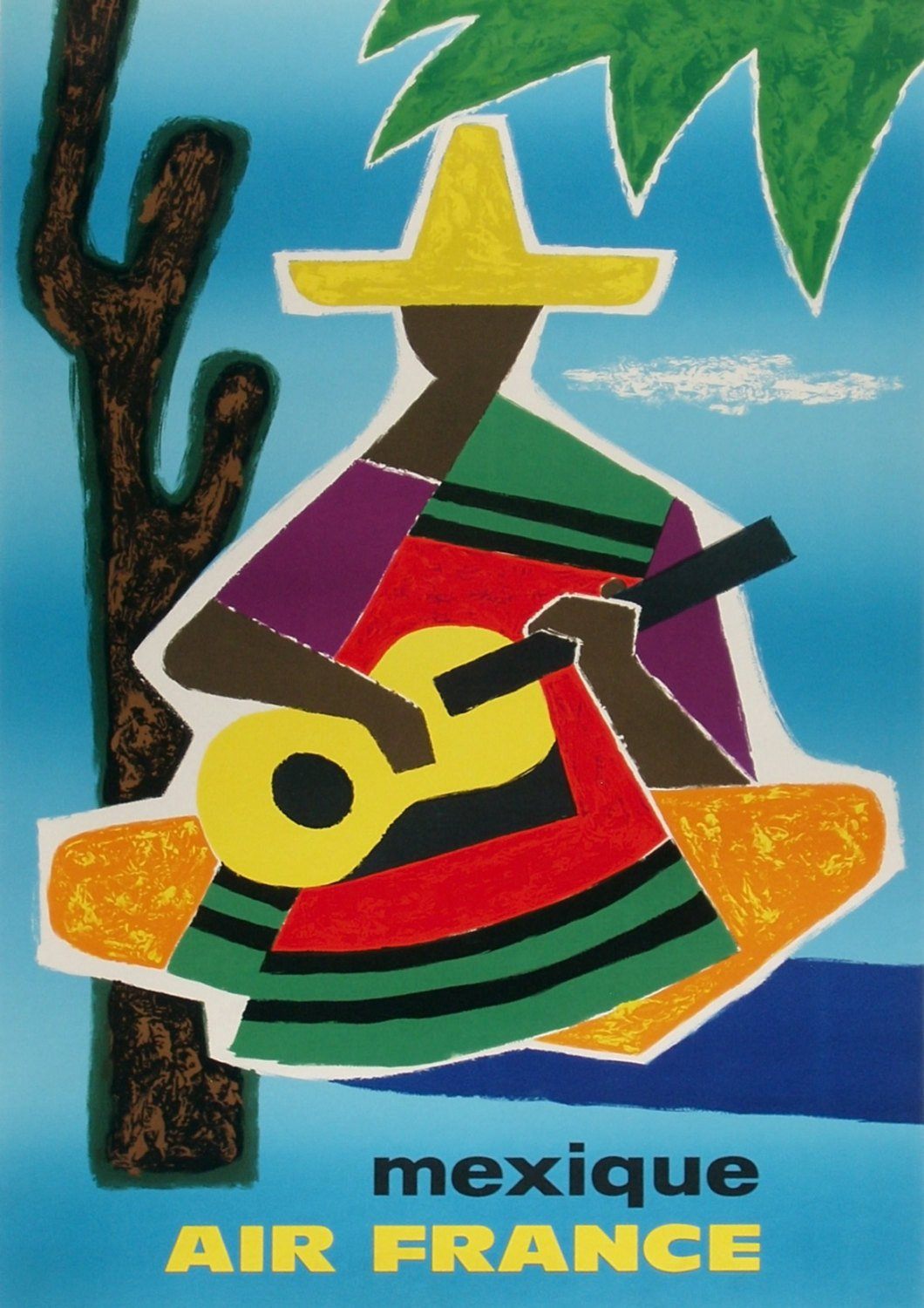 MEXICAN TRAVEL POSTER: Vintage Cubism Airline Advert - Pimlico Prints