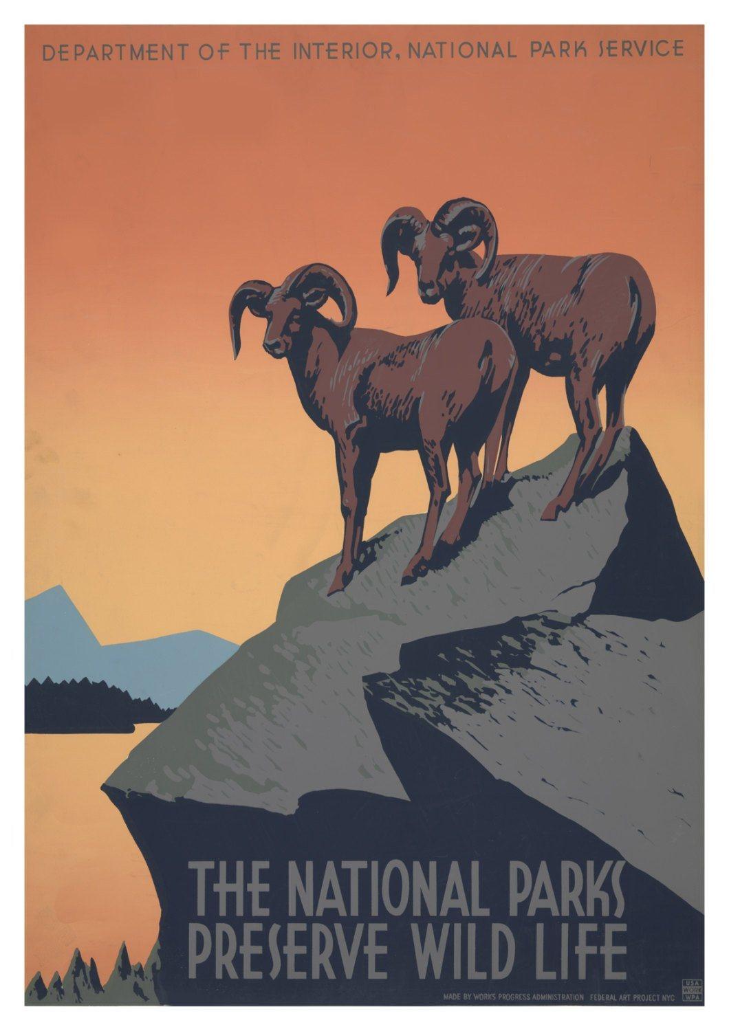 NATIONAL PARKS POSTER: Vintage Travel Advert Print - Pimlico Prints