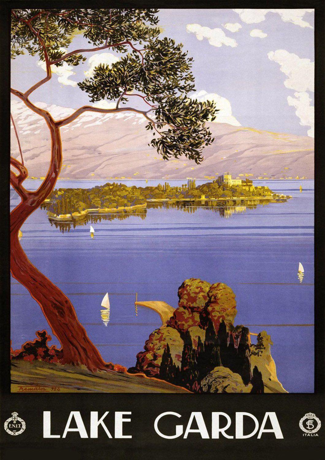 LAKE GARDA POSTER: Vintage Italian Lake Travel Advert - Pimlico Prints