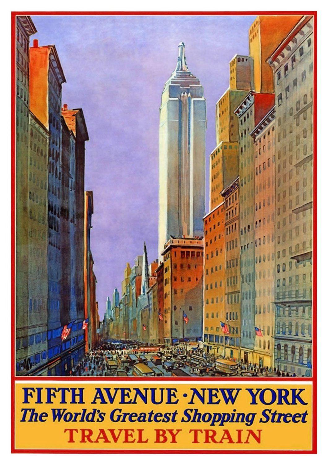 FIFTH AVENUE POSTER: Vintage New York Shopping Print - Pimlico Prints