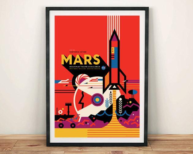 MARS POSTER: NASA Space Art Print Wall Hanging - Pimlico Prints