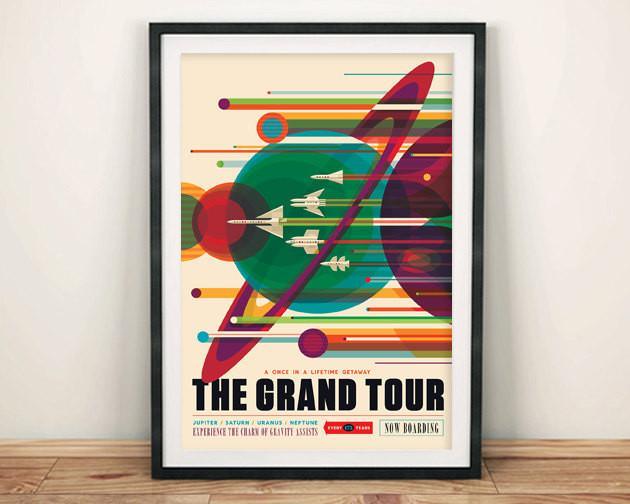 NASA Space Travel Posters - Retro Galaxy Art Print - Unframed Wall Decor