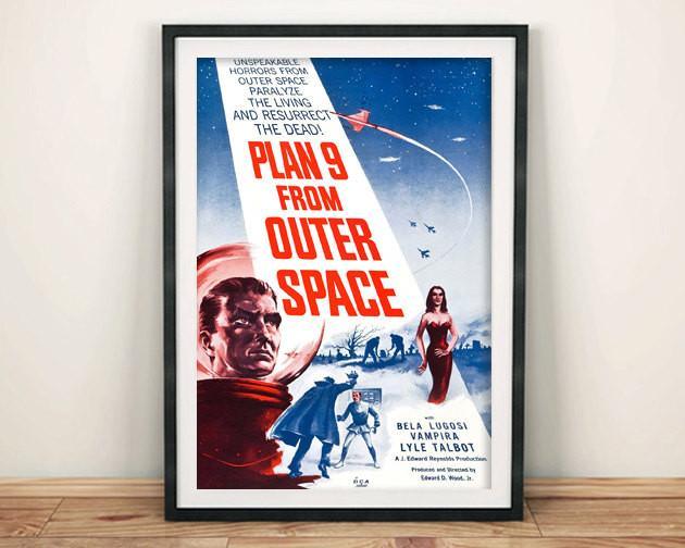 PLAN 9 POSTER: Classic B Movie Hollywood Sci-Fi Art Reprint - Pimlico Prints