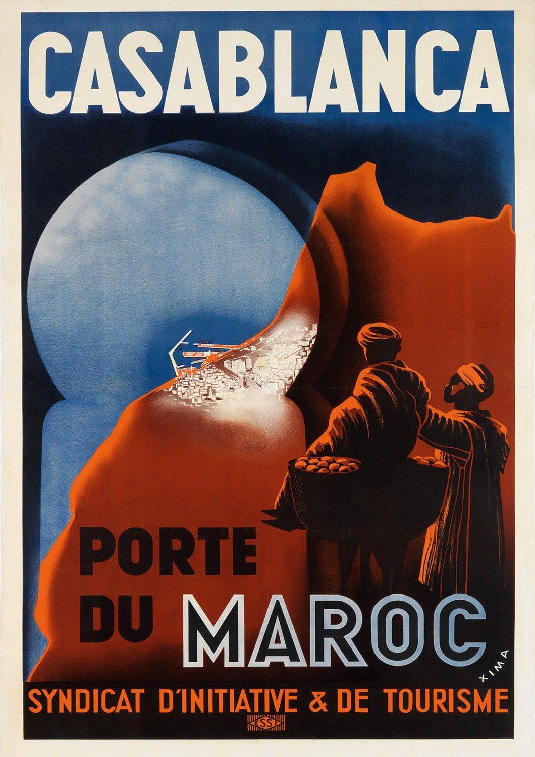 CASABLANCA TRAVEL POSTER: Vintage Moroccan Advert - Pimlico Prints