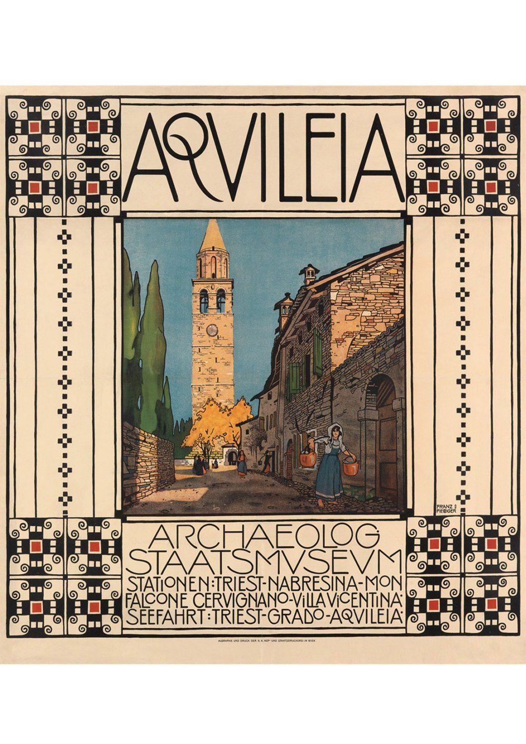 AQUILEIA MUSEUM POSTER: Vintage Italy Travel Advert - Pimlico Prints