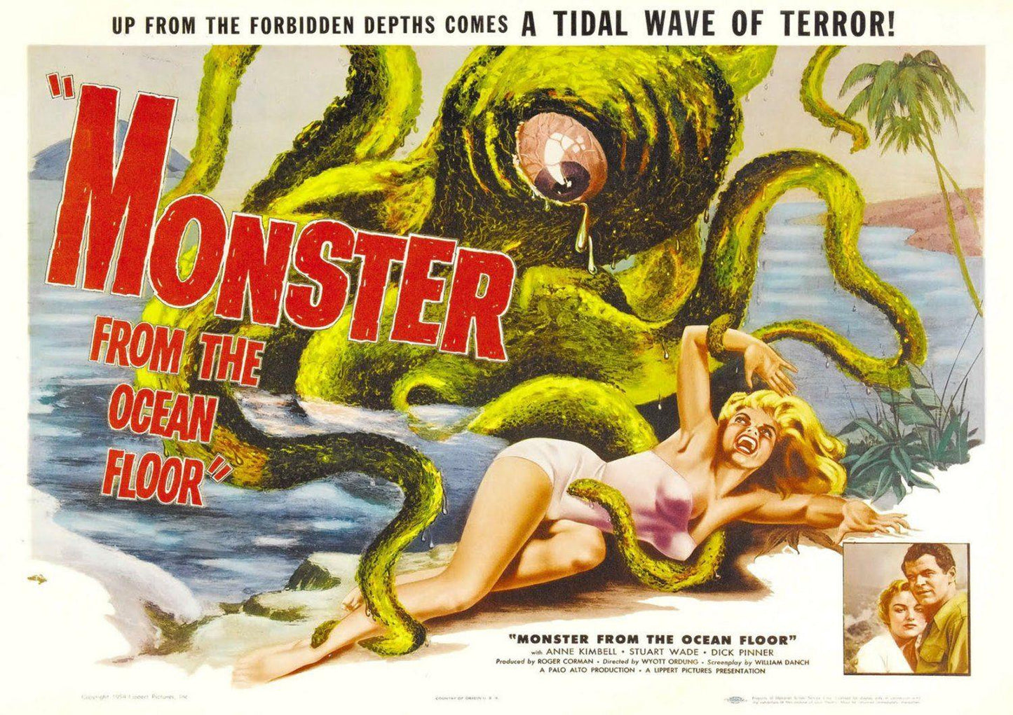 MONSTER FILM POSTER: Cult B-Movie Ocean Octopus Poster - Pimlico Prints